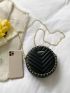 Mini Chevron Chain Decor Circle Bag