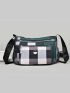 Plaid Print Metal Decor Square Bag