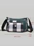 Plaid Print Metal Decor Square Bag