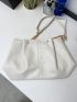 Chain Ruched Detail Shoulder Tote Bag