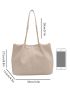 Chain Ruched Detail Shoulder Tote Bag