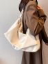 Ruched Detail Shoulder Tote Bag