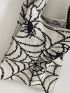 Mini Spider Web Graphic Crochet Bag