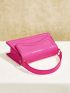 Mini Neon Pink Flap Square Bag