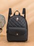 Mini Rose Decor Quilted Design Classic Backpack