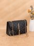 Quilted Tassel Decor Chain Flap Square Bag