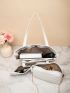 3pcs Quilted Metal Decor Shoulder Tote Bag Set, Best Work Bag For Women