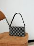 Mini Rhinestone Checkered Decor Square Bag