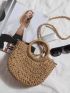 Mini Minimalist Twilly Scarf Decor Straw Bag