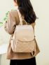 Quilted Twist Lock Flap Backpack