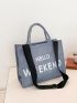 Letter Graphic Shopper Bag