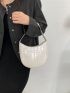 Mini Crocodile Embossed Chain Saddle Bag