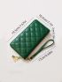 Quilted Detail Clover & Bead Decor Long Wallet