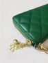 Quilted Detail Clover & Bead Decor Long Wallet