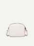 Mini Litchi Embossed Contrast Piping Crossbody Bag