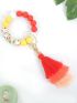 Christmas Print Tassel Decor Bag Charm