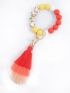 Christmas Print Tassel Decor Bag Charm