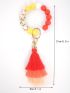 Christmas Print Tassel Decor Bag Charm