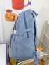 Letter Patch Decor Functional Backpack