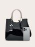 Artificial Patent Leather Square Bag