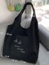 Butterfly & Slogan Graphic Shopper Bag