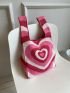 Heart Print Crochet Bag