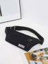 Letter Patch Decor Waterproof Fanny Pack