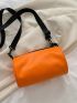 Neon Orange Chain Decor Bucket Bag