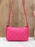 Mini Neon Pink Chain Baguette Bag