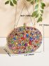 Mini Rhinestone Decor Box Bag Rhinestone Decor Evening Bag, Women's Evening Clutch Bag Handbag For Party Wedding