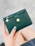 Litchi Embossed Snap Button Card Holder & Coin Purse