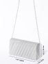 Mini Glitter Ruched Detail Chain Flap Square Bag