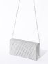 Mini Glitter Ruched Detail Chain Flap Square Bag