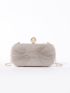 Mini Glitter Design Faux Pearl Decor Ruched Bag