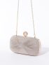 Mini Glitter Design Faux Pearl Decor Ruched Bag