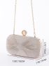 Mini Glitter Design Faux Pearl Decor Ruched Bag