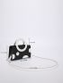 Two Tone Ring Handle Design Square Bag