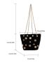 Mini Flower Decor Drawstring Design Velvet Bucket Bag