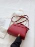 Litchi Embossed Flap Square Bag