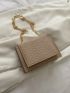 Mini Snakeskin Embossed Chain Square Bag