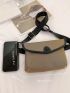 Contrast Binding Flap Waist Bag