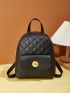 Mini Quilted Twist Lock Classic Backpack