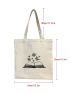 Floral Graphic Canvas Shopper Bag