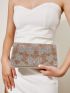 Rhinestone Decor Flap Square Bag