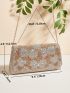 Rhinestone Decor Flap Square Bag