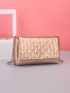 Metallic Quilted Flap Square Bag