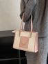 Colorblock Letter Detail Shoulder Tote Bag