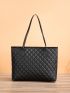 Quilted Detail Shoulder Tote Bag