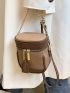 Mini Two Tone Litchi Embossed Chain Bucket Bag