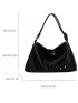 Litchi Embossed Hobo Bag